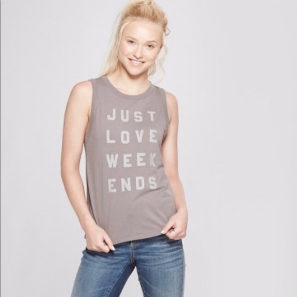 Just Love Weekends Graphic Tee NWT Fifth Sun